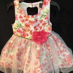 Lilt 4T Girls Pink White Floral Dress Easter Summer